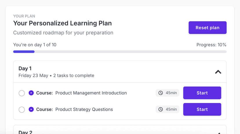 Exponent Personalized Learning Plan